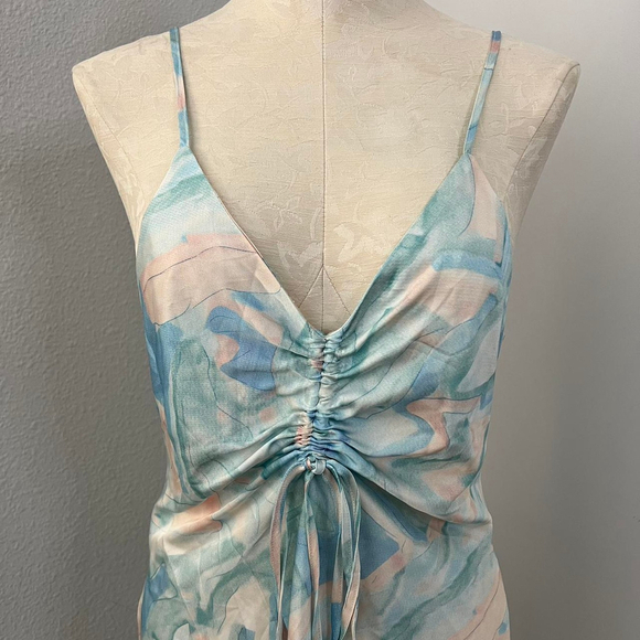 NWT Cider Blue & Pink Mini Dress with Adjustable Straps -Size XL - Picture 2 of 4